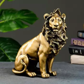 Фигура "Лев" золото, 13х23х26см