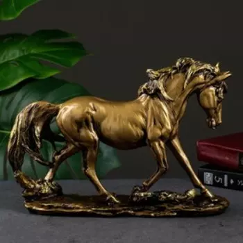 Фигурка полистоун «Лошадь», т.золото, 30822 см