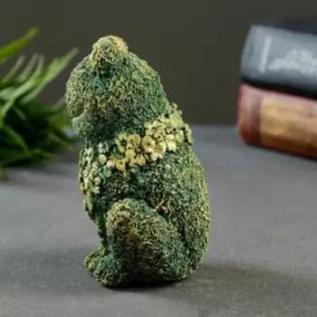 Фигурка гипс «Лягушка из цветов», зелёная с позолотой, 1298 см