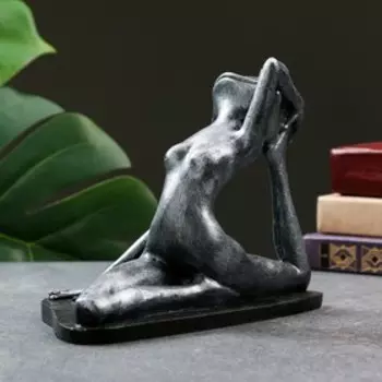 Фигура "Лягушка йог на шпагате" 16х21х11см, серебро