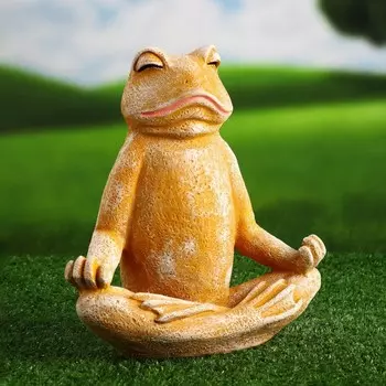 Садовая фигура "Лягушка медитирует" коричневая, 23х22х12,5см