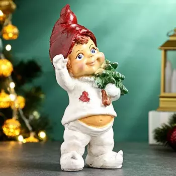 Фигурка полистоун «Мальчик с ёлкой», 18 см