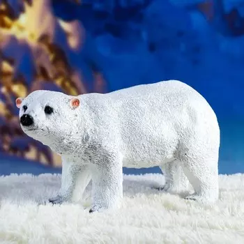 Фигурка полистоун «Медведь» белое серебро, 2545 см