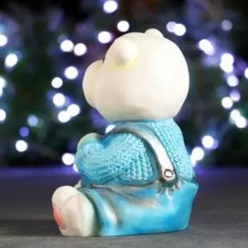 Фигура "Медвежонок в голубом свитере" 10х11х14см