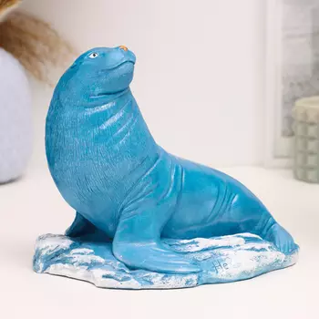 Фигура "Морской котик" 18х16х16см, серо-голубой
