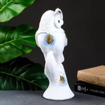 Фигура "Мудрый филин" гжель золото, 15х14х34см