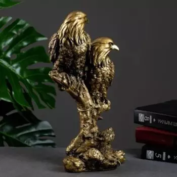 Фигура "Орлы на коряге" 32х18х15 см, бронза с позолотой