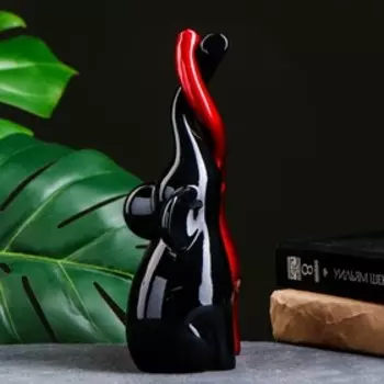 Фигура "Пара слонов" чёрный/бордовый, 16х8х25см