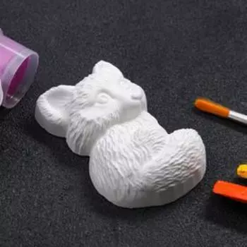 Фигура для раскраски "Лисичка" белая, 9,5х2,5х6см