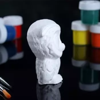 Фигура для раскраски "Сова" белая, 6х8,5х5см