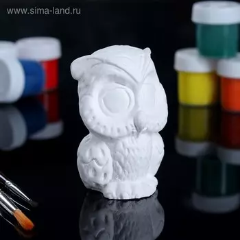 Фигура для раскраски "Сова" белая, 6х8,5х5см