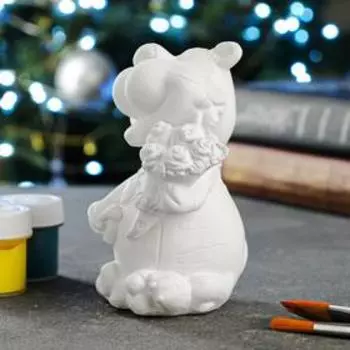 Фигура под роспись "Тигр с букетом роз" 13х7х7 см