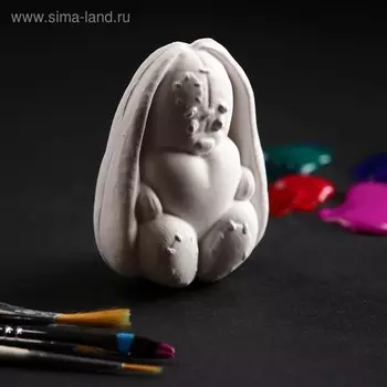 Фигура под роспись "Зайка с сердечком" 6,5х5,5х4,5см