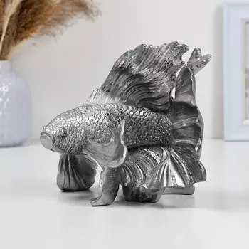 Фигурка полистоун «Рыбка», 211415 см, серебро с посеребрением