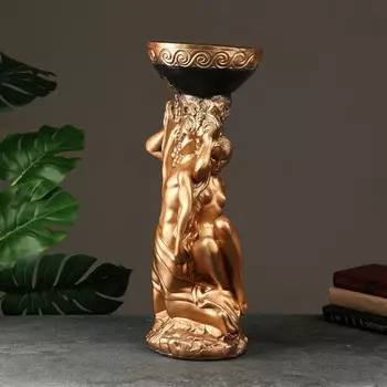 Фигура с кашпо "Адам и Ева", бронза, 1,7 л/25х26х65см