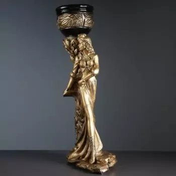 Фигура с кашпо "Девушка Диана" бронза, 2 л / 24х79х36см