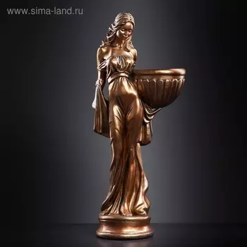 Фигура с кашпо "Девушка в платье",бронза, 1 л/23х36х84 см