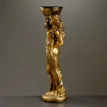 Фигура с кашпо "Восточная красавица" бронза, 1,9 л / 26х97х35см