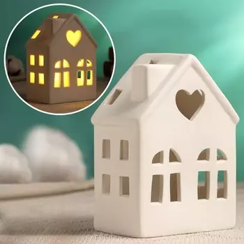 Фигурка светящаяся TAKE IT EASY «Домик», керамика, 9613 см, 2LR=41