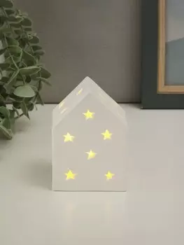 Фигурка светящаяся TAKE IT EASY «Домик со звёздочками», керамика, 6.56.59 см