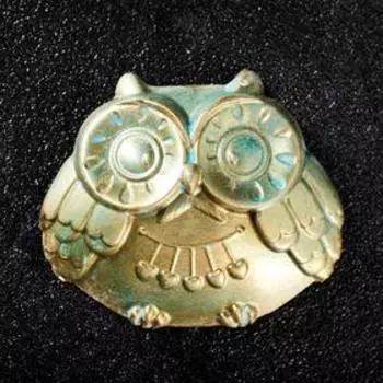 Фигура с подвесом "Сова Совунья" латунь 9х7х1см