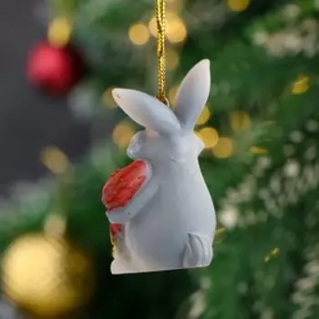 Фигура с подвесом "Заяц с мешком монет" 3х3х6см МИКС