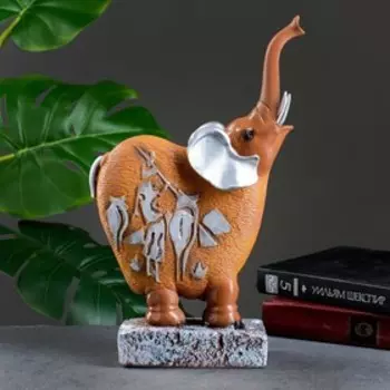 Фигура "Слон - этника" серебро, 33х21см