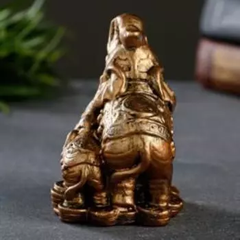 Фигурка гипс «Слон со слоненком на деньгах», бронза, 7106 см