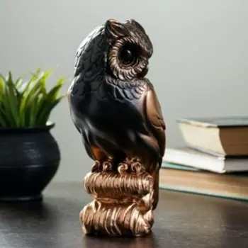 Фигурка гипс «Сова», бронза, 10228 см