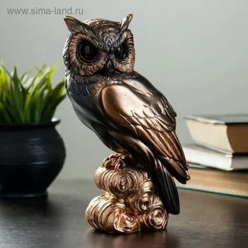 Фигурка гипс «Сова», бронза, 10228 см