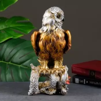 Фигурка полистоун «Сова на коряге», бронза, 30 см
