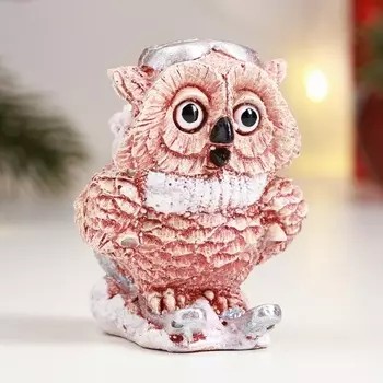 Фигурка гипс «Сова на лыжах», бежевая, 665 см