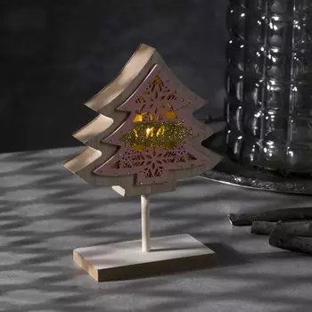 Светодиодная фигура «Ёлка» 11.5 16 5 см, дерево, батарейки CR2032, свечение тёплое белое