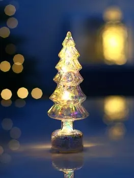 Фигура светодиодная «Ёлочка блестящая», 4 LED, 14.55.5 см, от батареек AG13x3, свечение тёплое белое