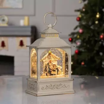 Фигура светодиодная «Рождество», 21х13.3х8.1 см, музыка, батарейки ААх3 (не в комплекте), USB, свечение тёплое белое