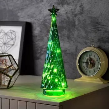 Фигура световая «Елка-хамелеон», 28.58.5 см, 10 LED, батарейки АААх2 (нет в комплекте), свечение тёплое белое