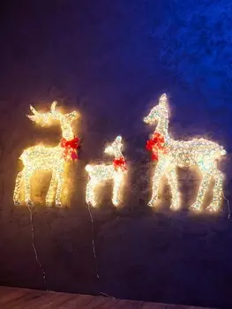 Фигура световая FROSTY «Семья оленей», 64, 100, 100 см, 1740 LED, 220V, свечение тёплое белое