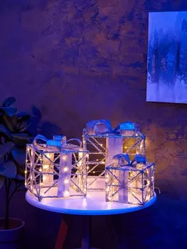 Фигура световая «Кубы серые», 2520х15 см, 90 LED, батарейки ААх8 (не в компл.), свечение тёплое белое