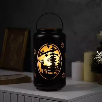 Фигура световая «Олень в лесу», 12.323 см, 1 LED. батарейки АААх3(не в компл.), свечение тёплое белое