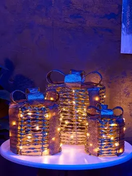 Фигура световая «Подарки цилиндр», 2520х15 см, 90 LED, батарейки ААх8 (не в компл.), свечение тёплое белое