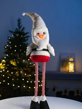 Фигура текстиль «Дед Мороз» 55-84 см, телескопические ножки, 1 LED, от батареек LR11303, свечение тёплое белое