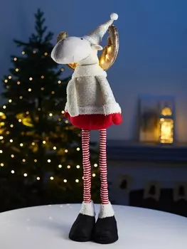 Фигура текстиль «Лосик» 55-84 см, телескопические ножки, 1 LED, от батареек AG103, свечение тёплое белое