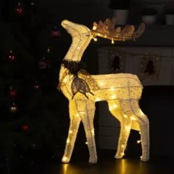 Фигура текстиль "Олень белый", : 60LED, 220V, Т/БЕЛЫЙ