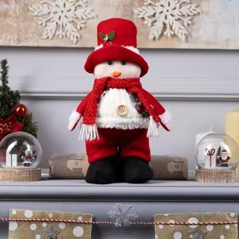 Светодиодная фигура «Снеговик» 13 30 8 см, текстиль, батарейки LR1130х3 (в комплекте), свечение тёплое белое