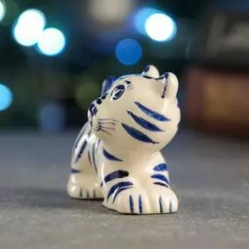 Фигура "Тигр играет" кобальт, 8см