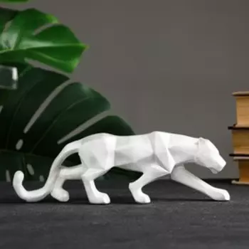 Фигура "Тигр полигональный" 25х8,5х4,5см белая