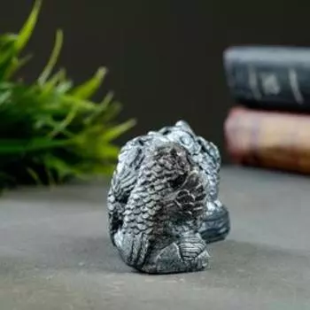 Фигура "Три совы на жердочке" состаренное серебро 10х5х4см