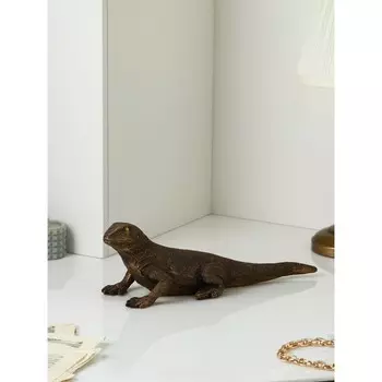 Фигура «Варан», полистоун, h=14 см, золотая