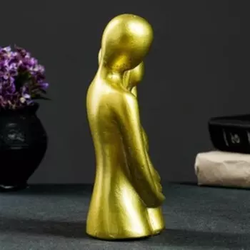 Фигура "Влюбленная пара" золотая 20см