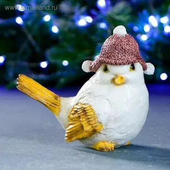 Фигурка полистоун «Воробей в шапке», 14914 см